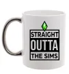 Чашка с цветной ручкой Straight outta the Sims Серебро фото