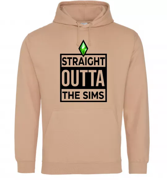 Чоловіча толстовка (худі) Straight outta the Sims Пісочний фото