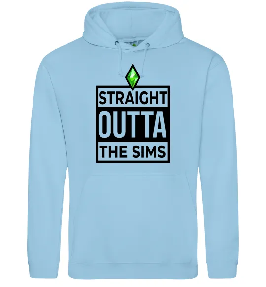 Чоловіча толстовка (худі) Straight outta the Sims Блакитний фото