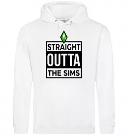 Женская толстовка (худи) Straight outta the Sims Белый фото