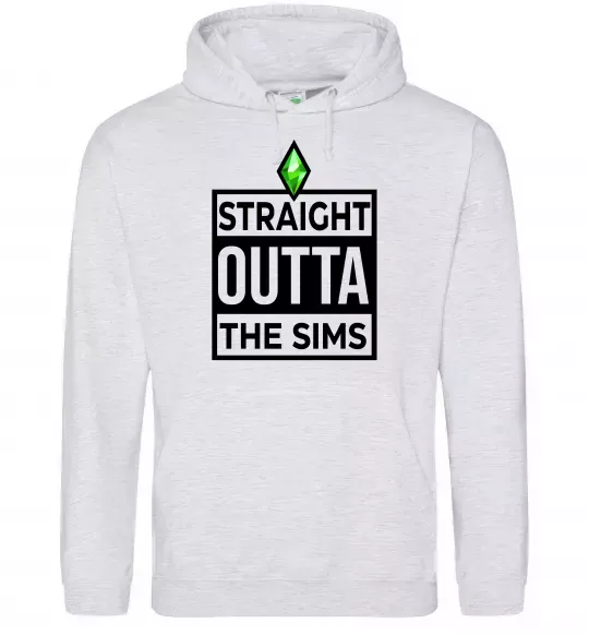 Женская толстовка (худи) Straight outta the Sims Серый меланж фото