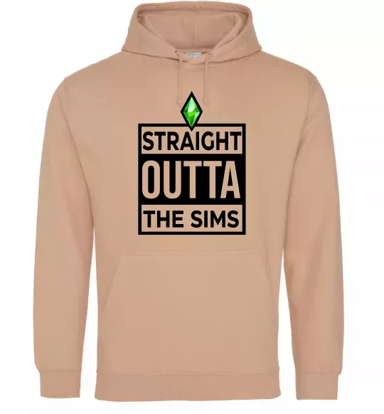 Женская толстовка (худи) Straight outta the Sims Песочный фото