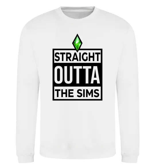 Світшот Straight outta the Sims Білий фото