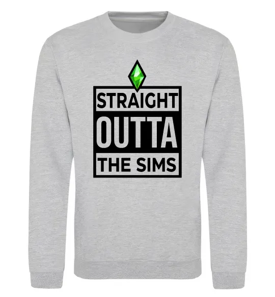 Світшот Straight outta the Sims Сірий меланж фото