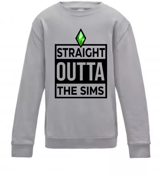 Дитячий світшот Straight outta the Sims Сірий меланж фото