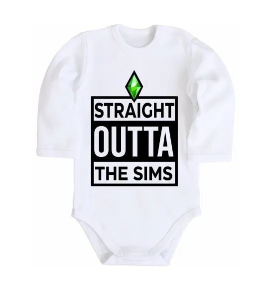 Дитячий бодік Straight outta the Sims Білий фото