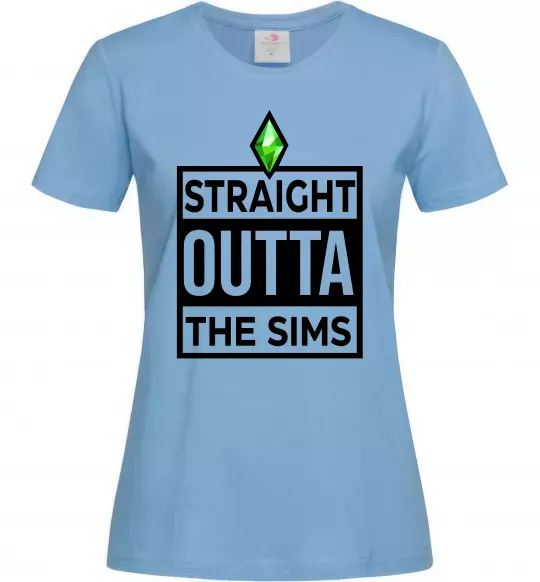 Женская футболка Straight outta the Sims Голубой фото