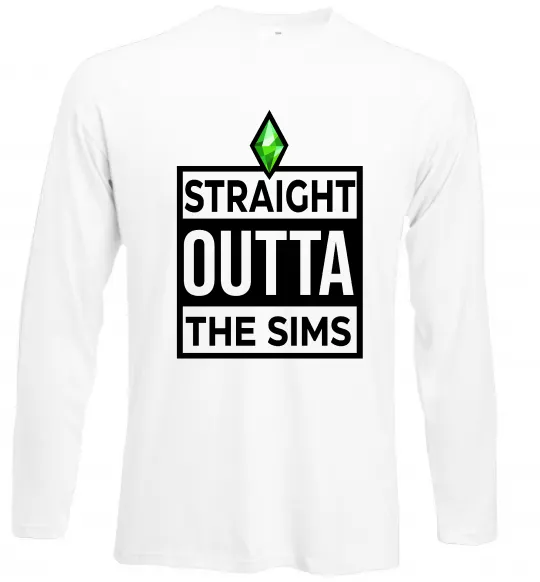 Лонгслив Straight outta the Sims Белый фото