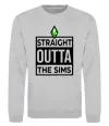 Свитшот Straight outta the Sims Серый меланж фото