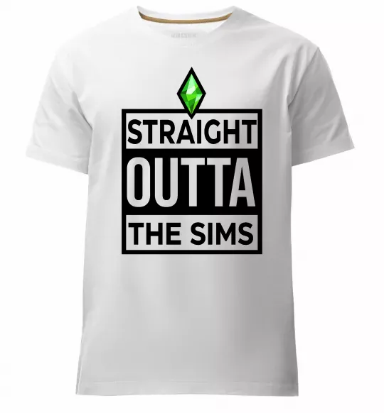 Мужская премиум футболка Straight outta the Sims Белый фото