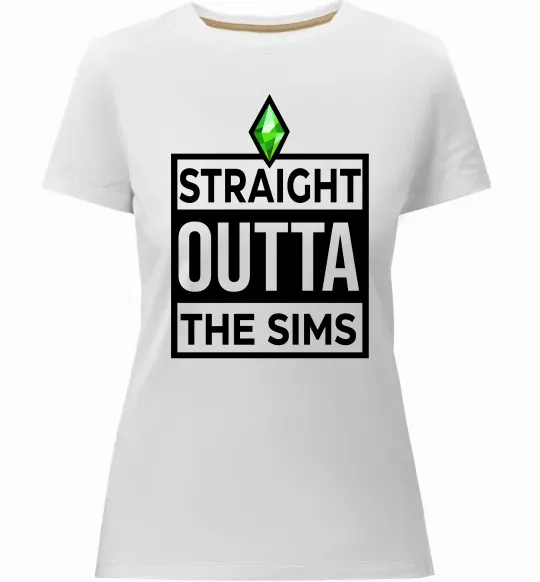 Жіноча преміум футболка Straight outta the Sims Білий фото
