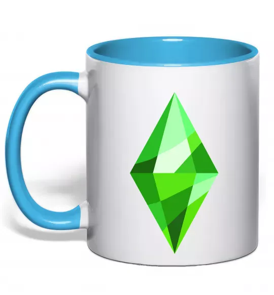 Чашка с цветной ручкой Plumbob Голубой фото