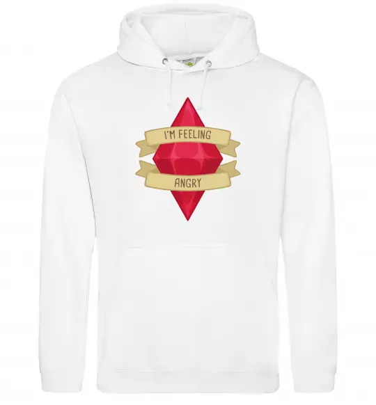 Чоловіча толстовка (худі) Feeling angry Білий фото