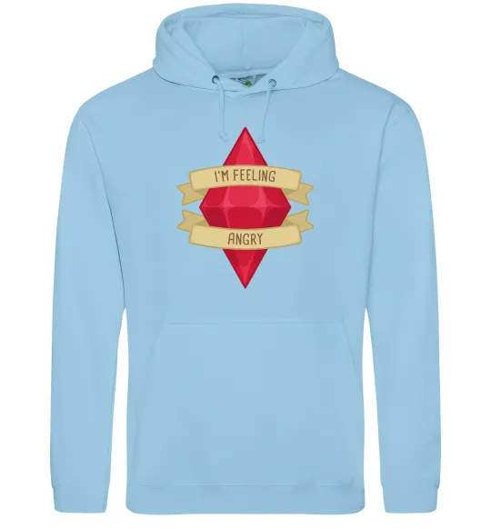 Чоловіча толстовка (худі) Feeling angry Блакитний фото