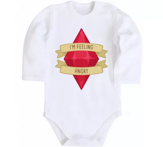 Детский боди Feeling angry Белый фото