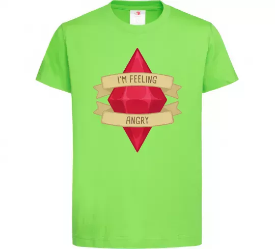 Дитяча футболка Feeling angry Лаймовий фото
