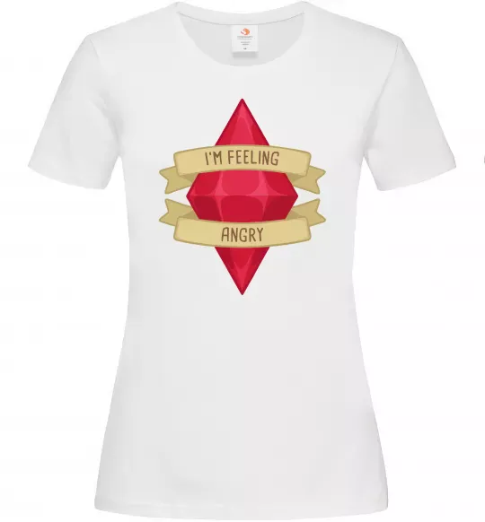 Женская футболка Feeling angry Белый фото