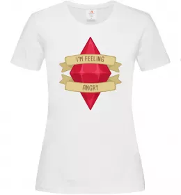 Женская футболка Feeling angry Белый фото