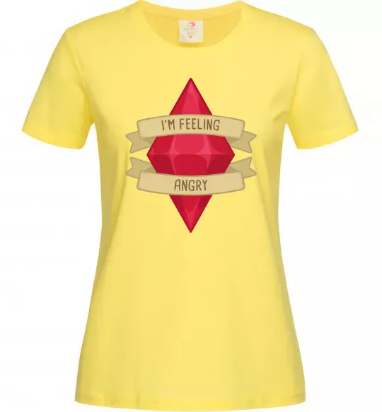 Женская футболка Feeling angry Лимонный фото