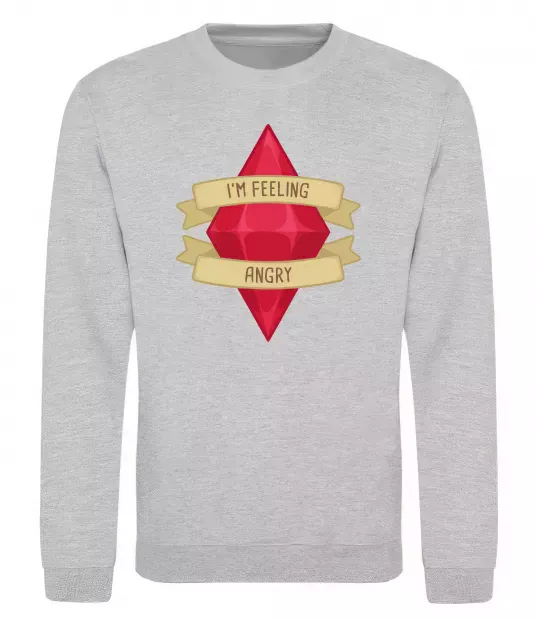 Світшот Feeling angry Сірий меланж фото