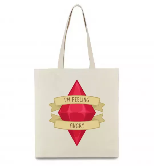 Эко-сумка Feeling angry Бежевый фото