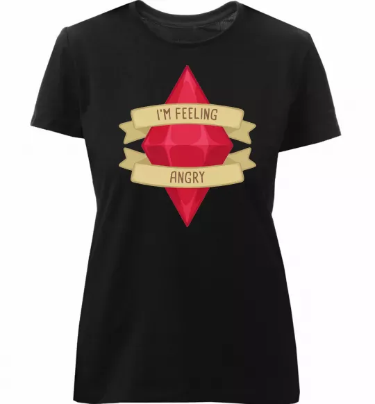 Женская премиум футболка Feeling angry Черный фото