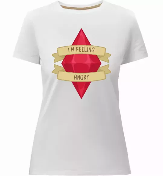 Женская премиум футболка Feeling angry Белый фото