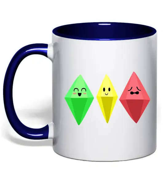 Чашка з кольоровою ручкою The Sims Emotions Глибокий темно-синій фото