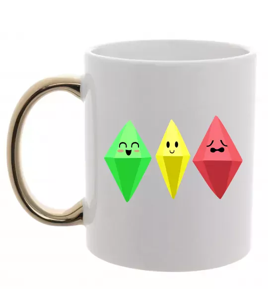 Чашка з кольоровою ручкою The Sims Emotions Золото фото