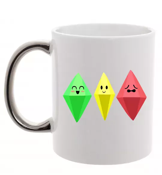 Чашка з кольоровою ручкою The Sims Emotions Срібло фото