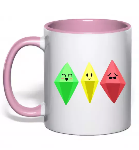 Чашка з кольоровою ручкою The Sims Emotions Ніжно рожевий фото
