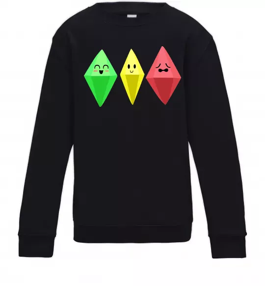 Детский Свитшот The Sims Emotions Черный фото