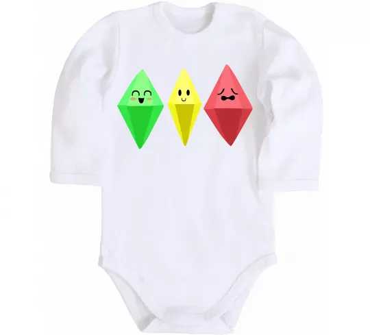 Детский боди The Sims Emotions Белый фото