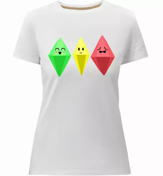 Жіноча преміум футболка The Sims Emotions Білий фото