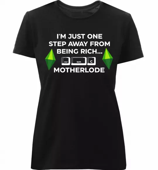 Жіноча преміум футболка Ctrl-Shift-C Motherlode Чорний фото