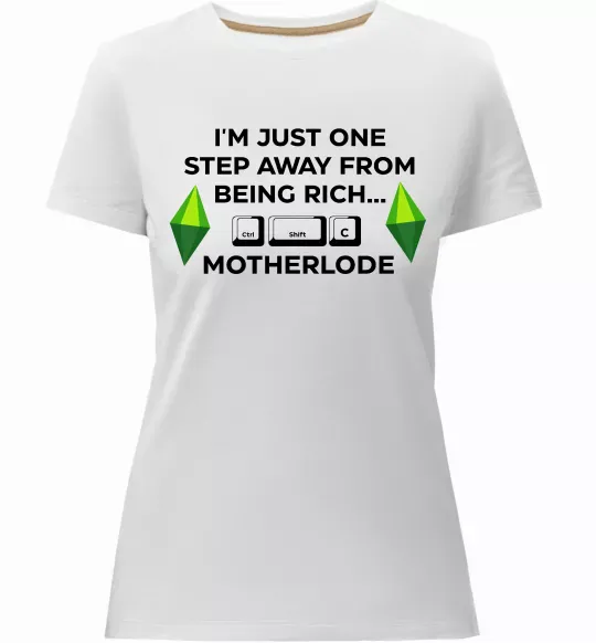 Жіноча преміум футболка Ctrl-Shift-C Motherlode Білий фото