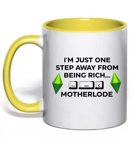 Чашка с цветной ручкой Ctrl-Shift-C Motherlode Солнечно желтый фото