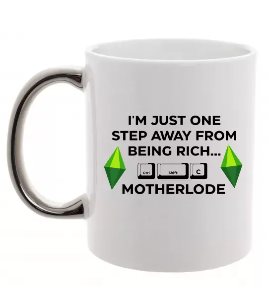 Чашка с цветной ручкой Ctrl-Shift-C Motherlode Серебро фото