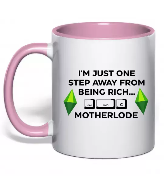 Чашка с цветной ручкой Ctrl-Shift-C Motherlode Нежно розовый фото