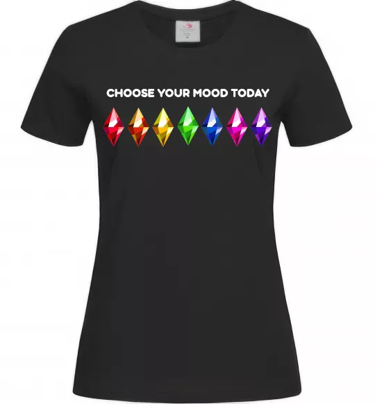 Женская футболка Choose your mood Черный фото