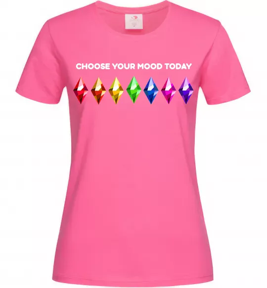 Женская футболка Choose your mood Ярко-розовый фото
