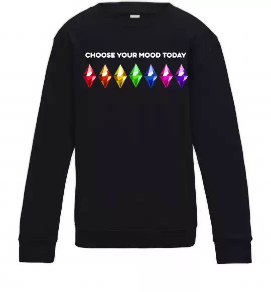 Детский Свитшот Choose your mood Черный фото