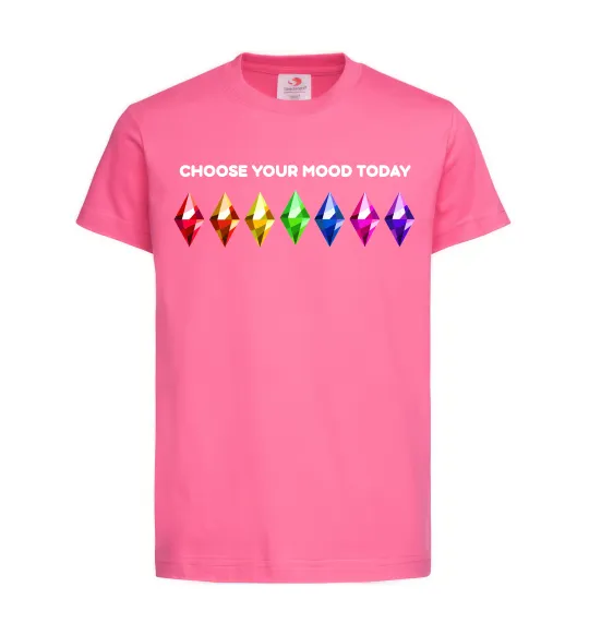 Дитяча футболка Choose your mood Яскраво-рожевий фото