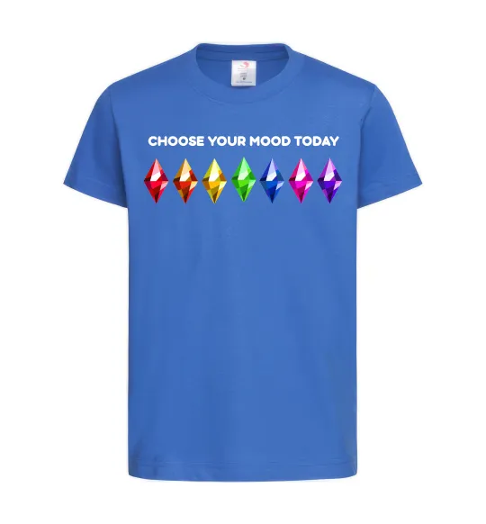 Дитяча футболка Choose your mood Яскраво-синій фото