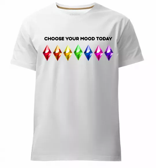 Мужская премиум футболка Choose your mood Белый фото