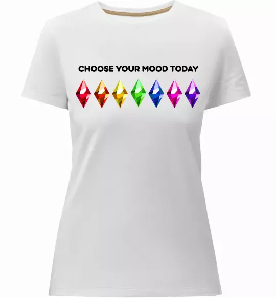 Женская премиум футболка Choose your mood Белый фото