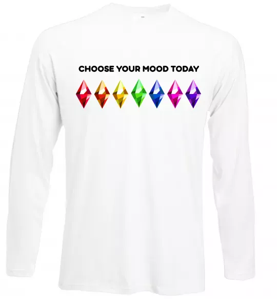 Лонгслив Choose your mood Белый фото