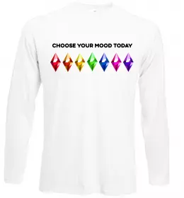 Лонгслив Choose your mood Белый фото