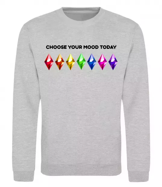Свитшот Choose your mood Серый меланж фото