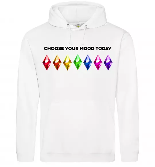 Чоловіча толстовка (худі) Choose your mood Білий фото
